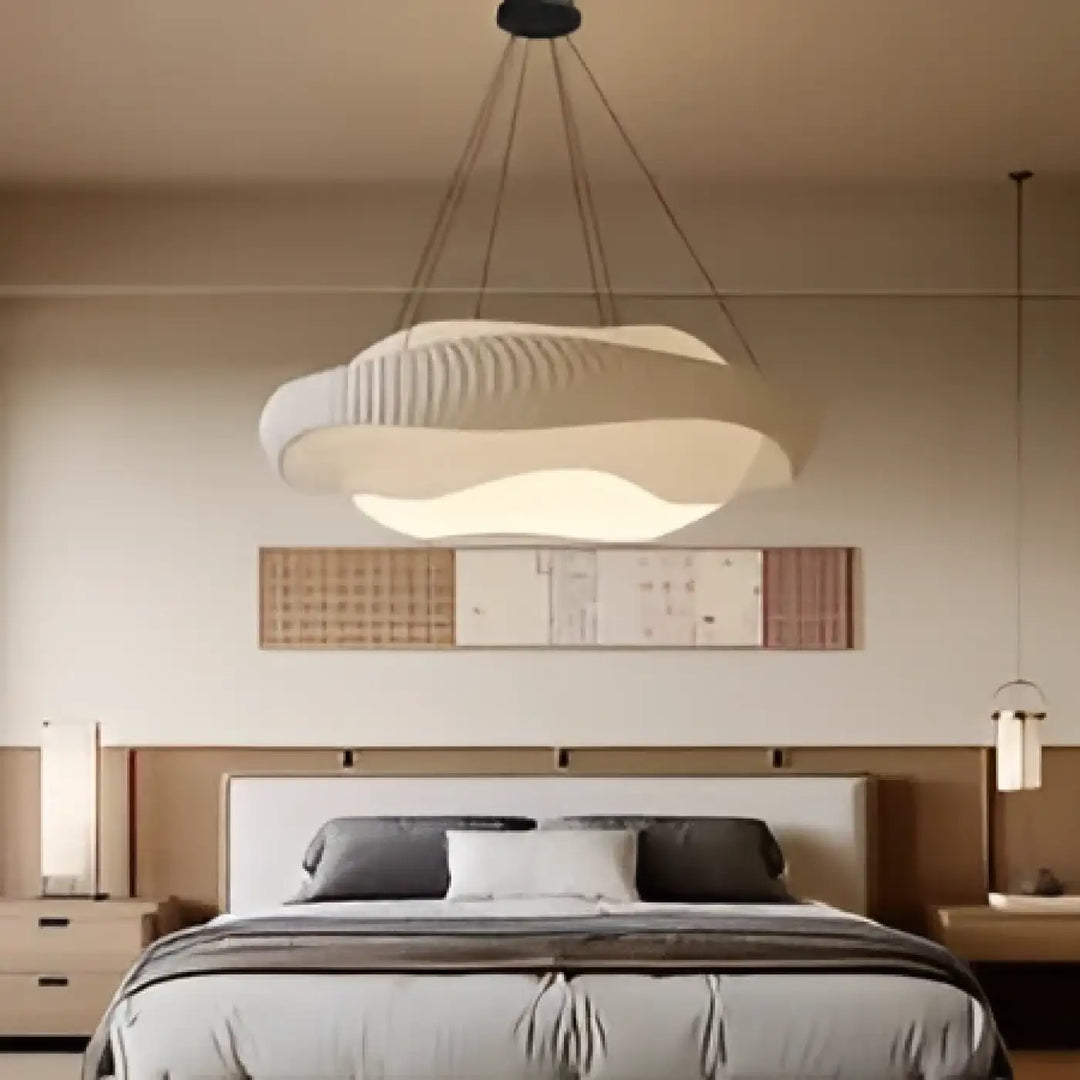 Suspension luminaire ecume en forme de nuage blanc moderne avec design minimaliste et épuré pour intérieur contemporain