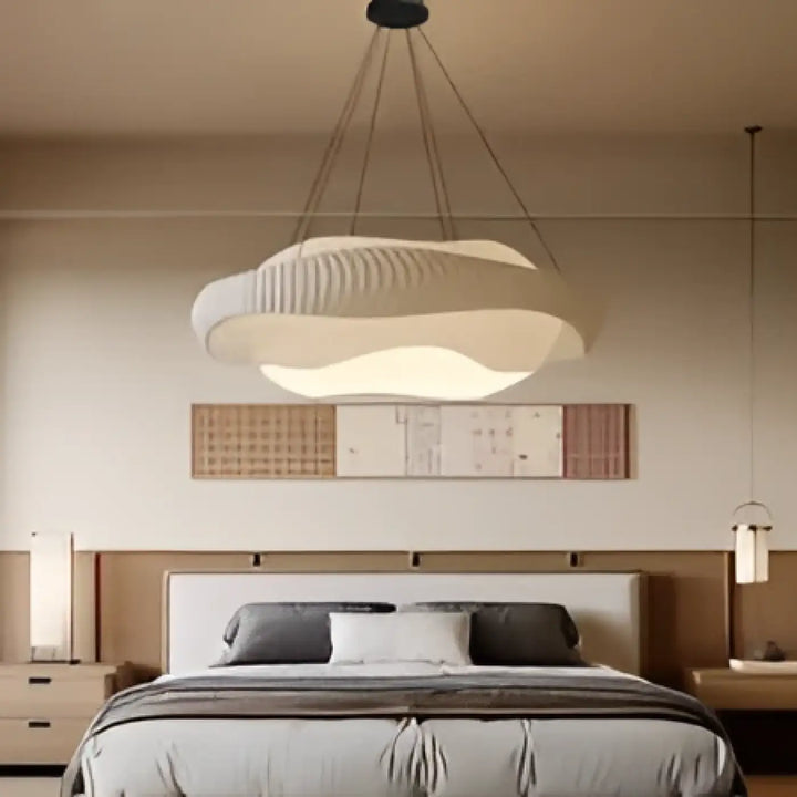 Suspension luminaire ecume en forme de nuage blanc moderne avec design minimaliste et épuré pour intérieur contemporain