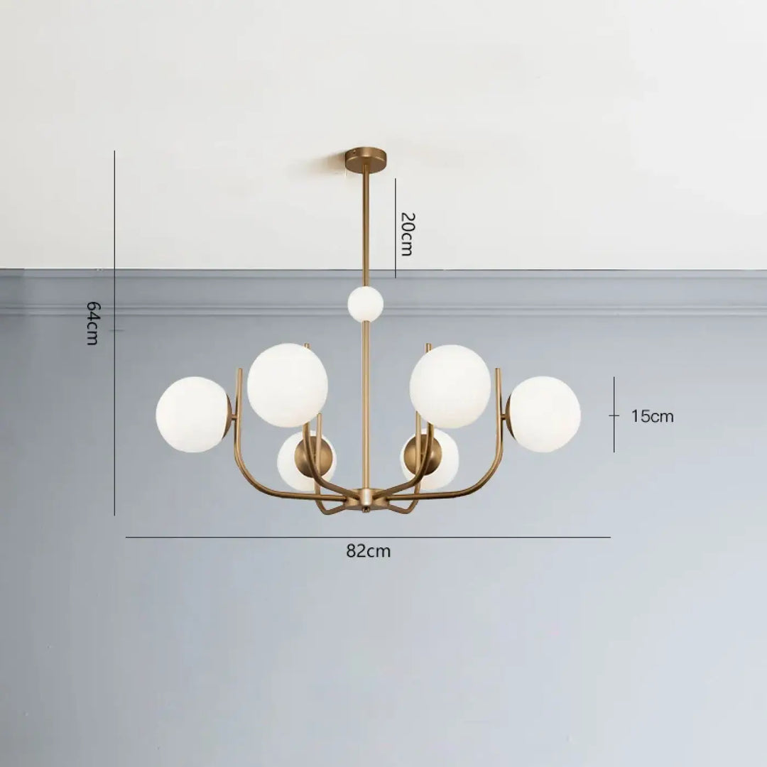 Suspension luminaire moderne à globes en verre blanc