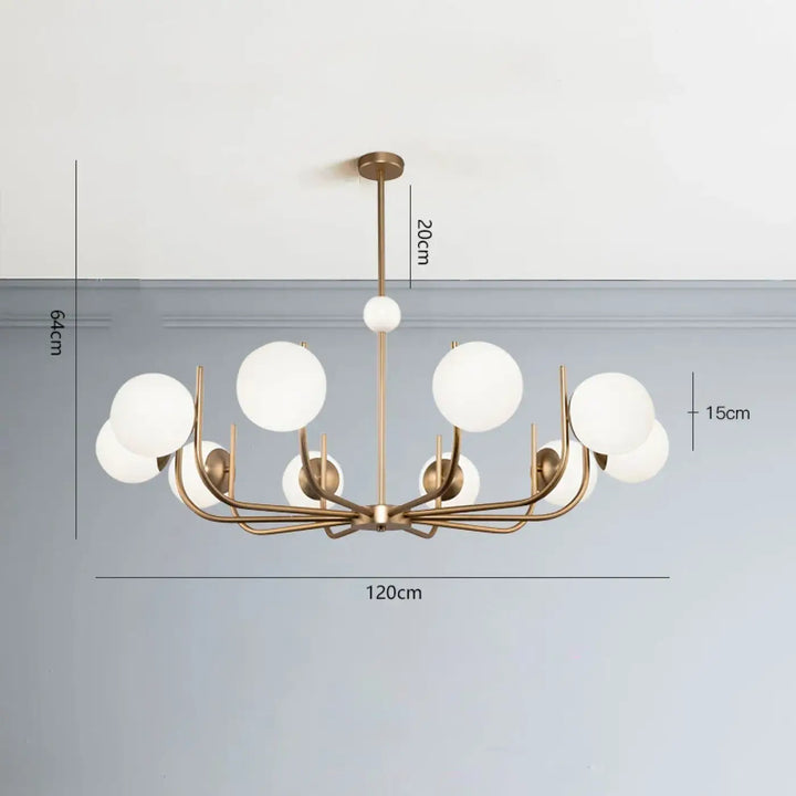 Suspension luminaire moderne à globes en verre blanc