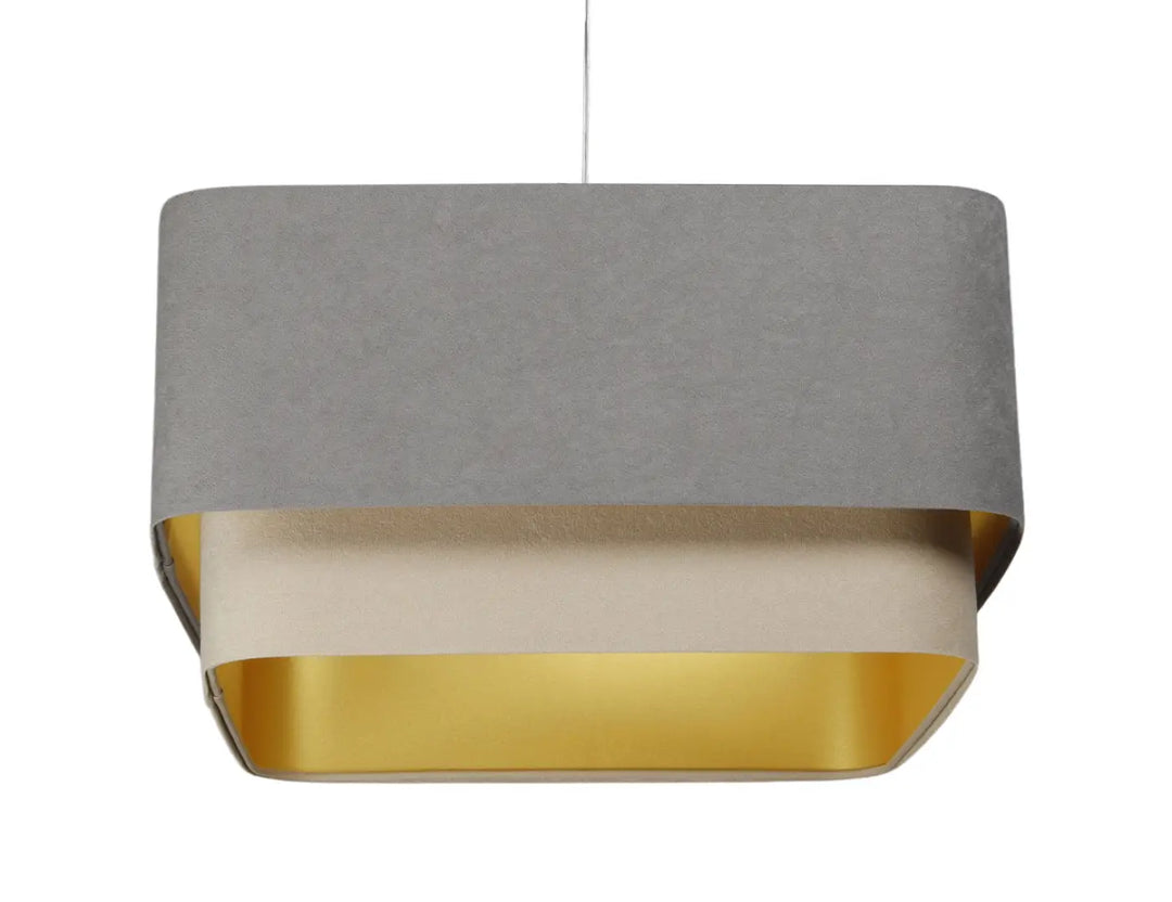 Pendant lamp Kwadro Duo Velour – Grey/Beige