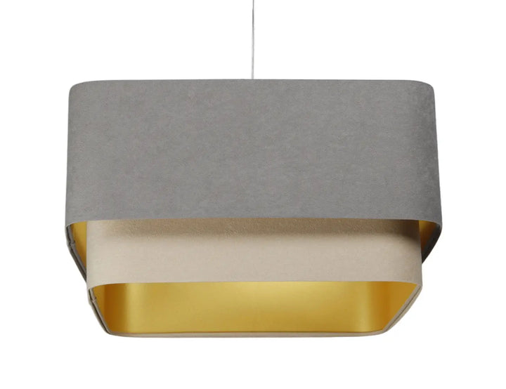 Pendant lamp Kwadro Duo Velour – Grey/Beige