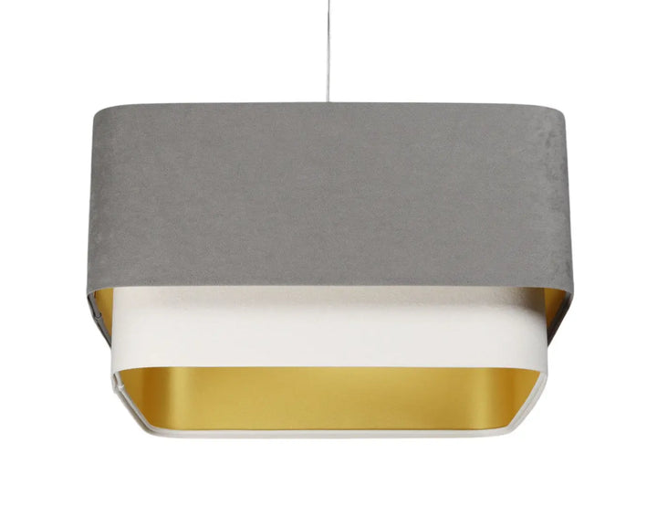 Pendant lamp Kwadro Duo Velour – Grey/White