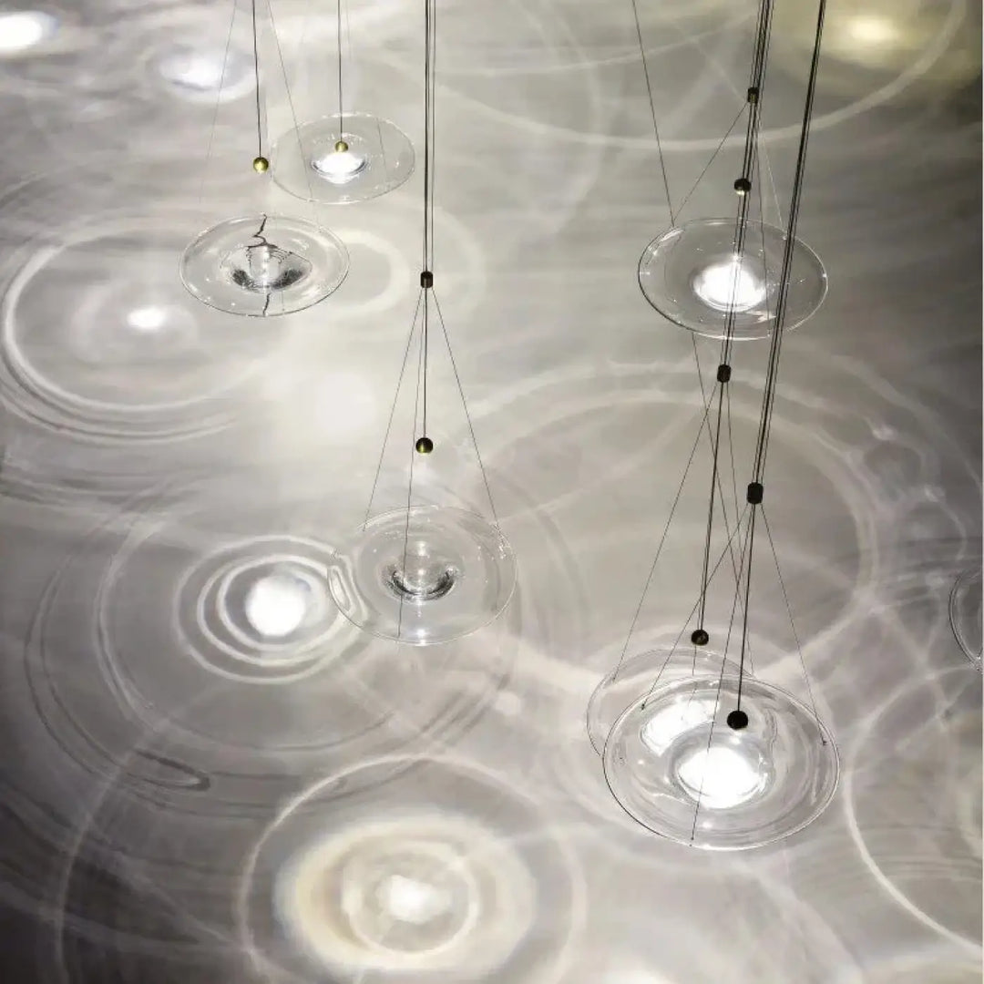 Suspension luminaire moderne led en aluminium et verre