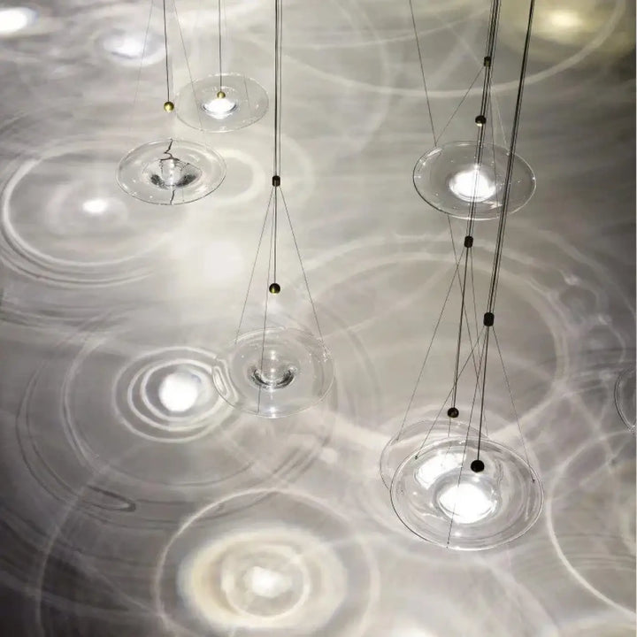 Suspension luminaire moderne led en aluminium et verre
