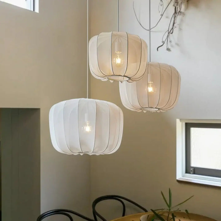 Suspension Luminaire Moderne En Métal Et Tissu Design Élégant
