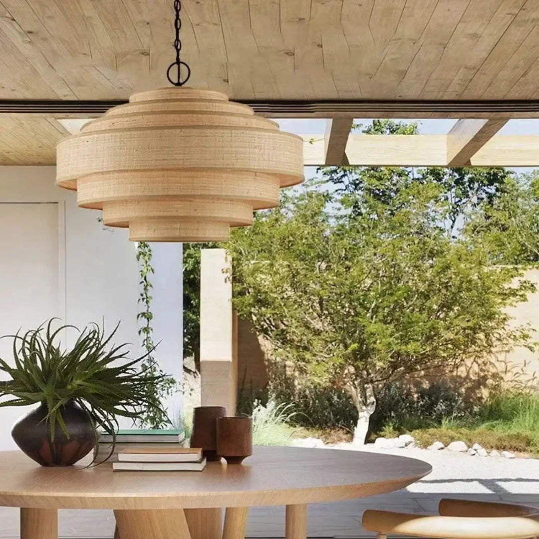 Suspension Luminaire Moderne En Rotin Naturel Design Élégant


