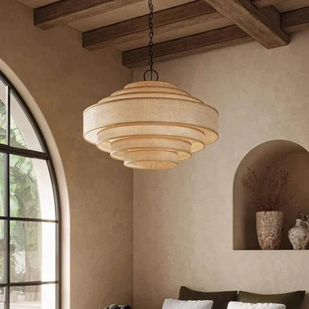 Suspension Luminaire Moderne En Rotin Naturel Design Élégant

