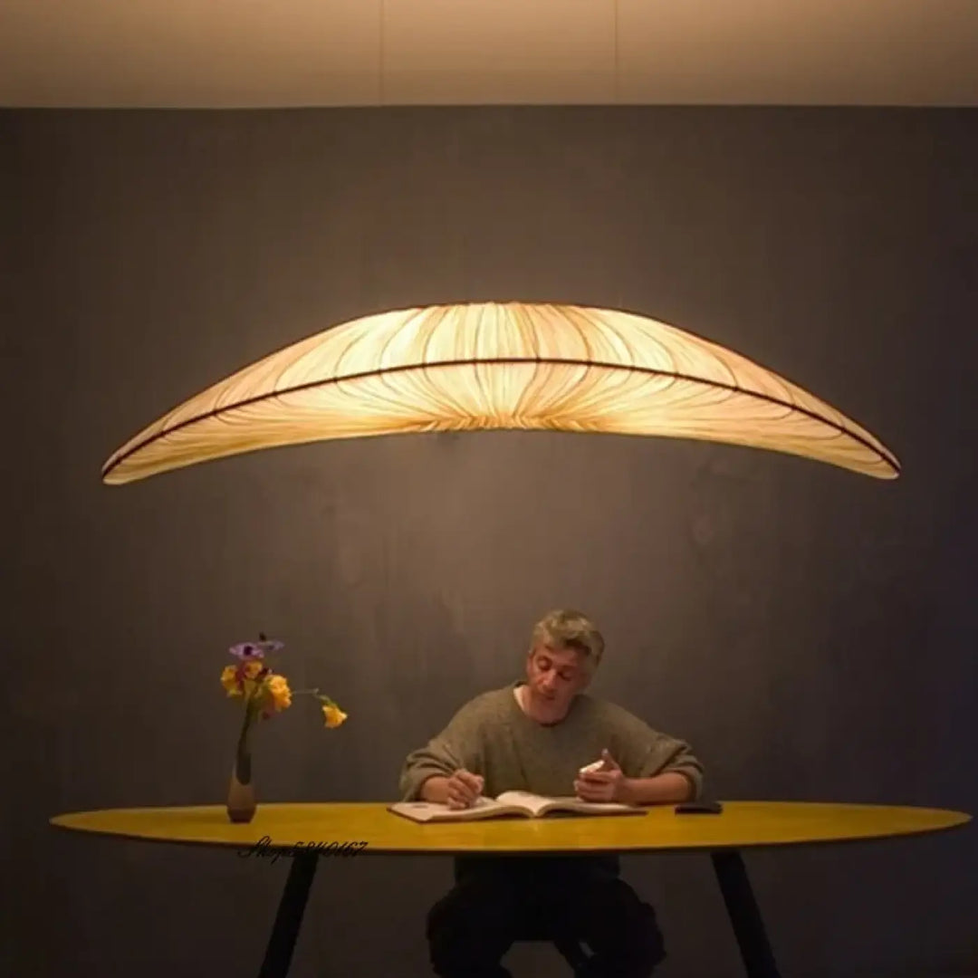 Suspension Luminaire Moderne Tissu Allongée Unique Élégance