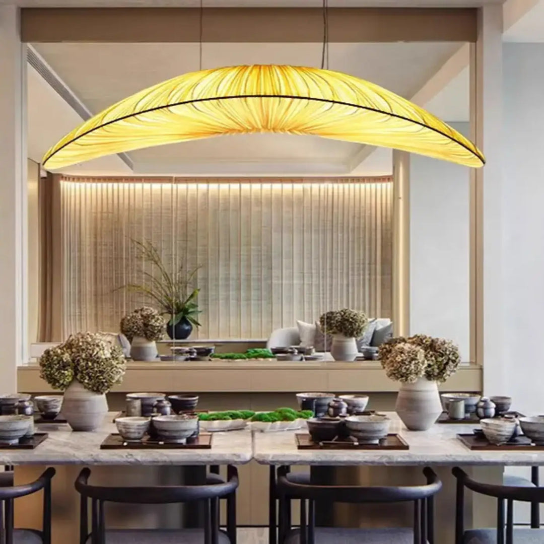 Suspension Luminaire Moderne Tissu Allongée Unique Élégance