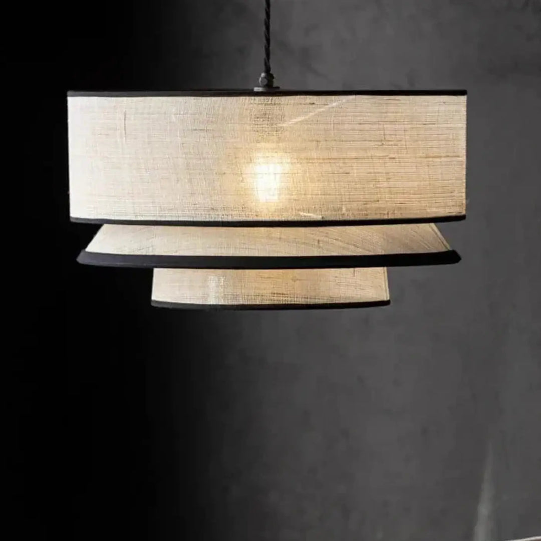 Suspension luminaire moderne en tissu blanc élégant