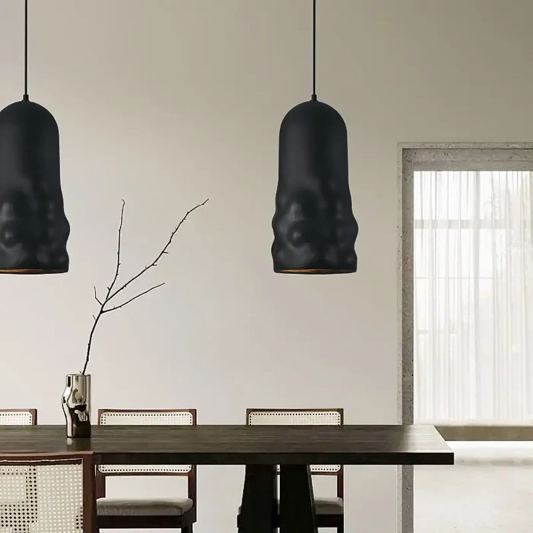 Suspension Luminaire moderne tube en verre sculpté

