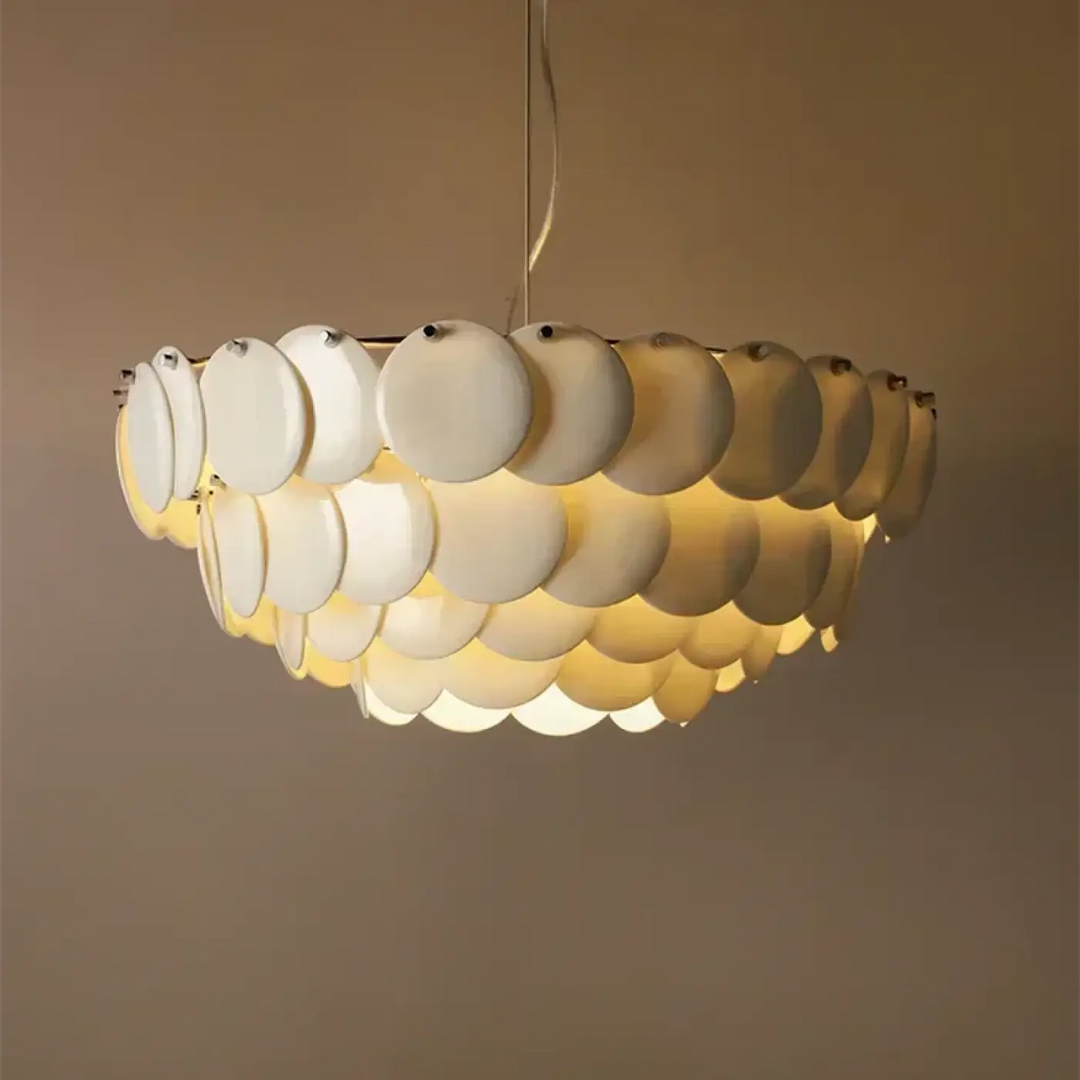 Suspension luminaire moderne en verre blanc sculpté élégant
