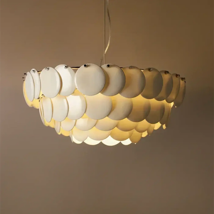Suspension luminaire moderne en verre blanc sculpté élégant