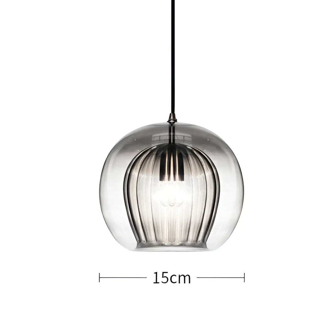 Suspension luminaire moderne en verre avec détail doré