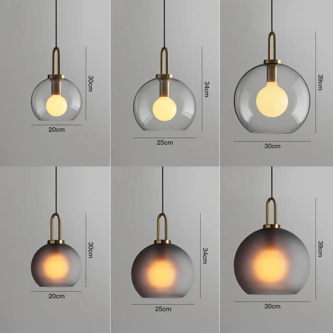 Suspension luminaire moderne en verre fumé au style design