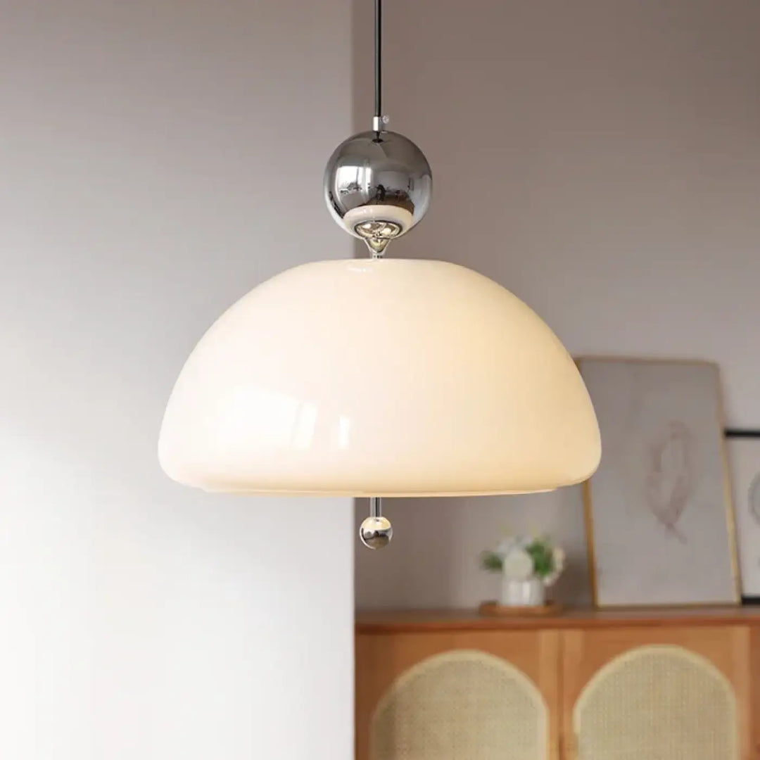 Suspension luminaire moderne en verre opalin élégant
