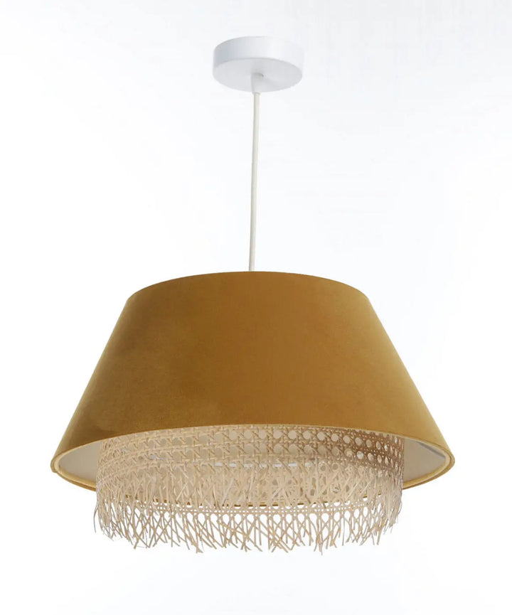 Pendant lamp Sensei Rattan – Mustard yellow