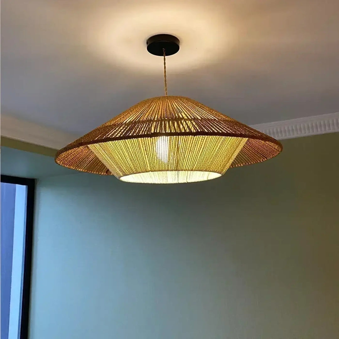 Suspension luminaire naturelle beige élégant design