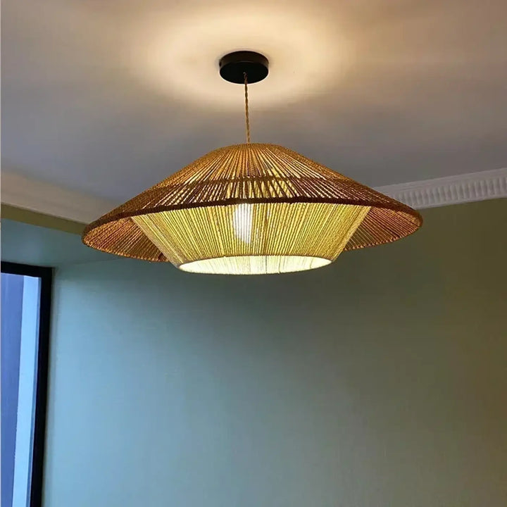 Suspension luminaire naturelle beige élégant design
