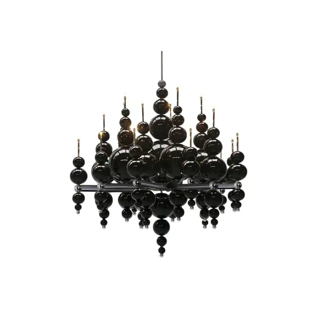 Suspension noir contemporain style luxe éclairage chic