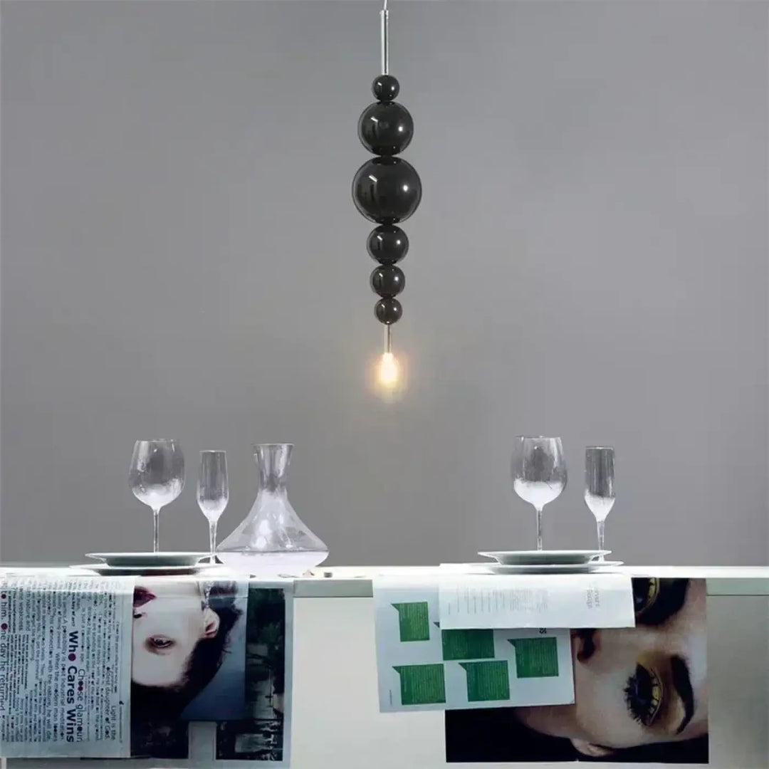 Suspension noir contemporain style luxe éclairage chic