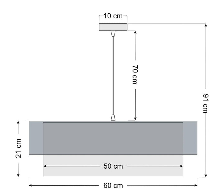 Suspension luminaire duo noire et argent en métal mat gris au design minimaliste rectangulaire pour intérieur contemporain