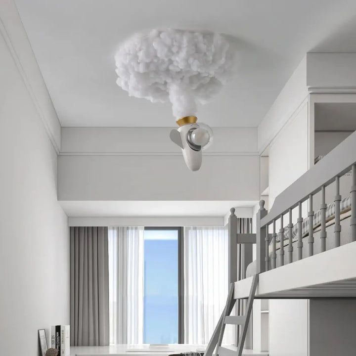 Luminaire plafonnier nerdiah en forme de nuage blanc doux avec accents dorés idéal pour suspension luminaire nuage enfant