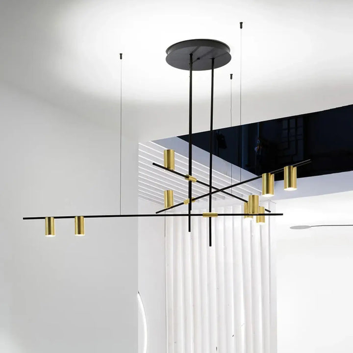 Suspension luminaire originale avec 9 spots LED pour salon

