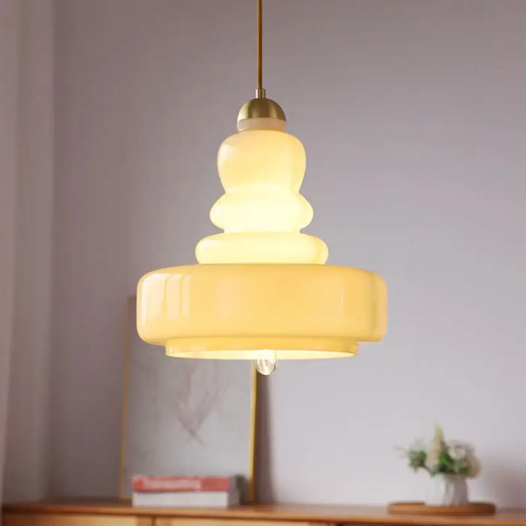Suspension Luminaire Originale Blanc Cassé Forme Artistique