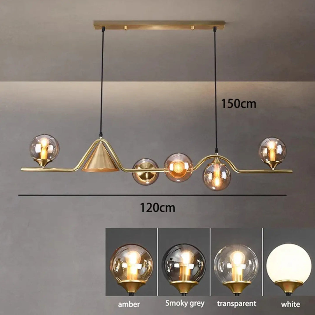 Suspension luminaire originale à boules en verre fumé style élégant
