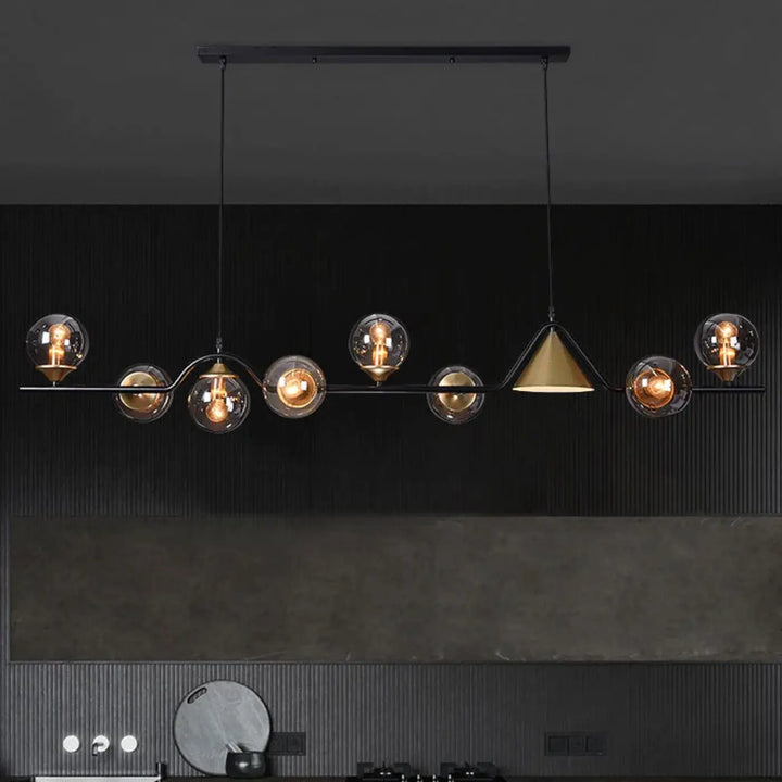 Suspension luminaire originale à boules en verre fumé style élégant