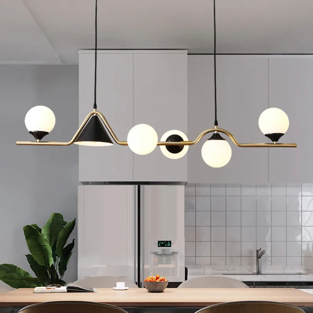 Suspension luminaire originale à boules en verre fumé style élégant