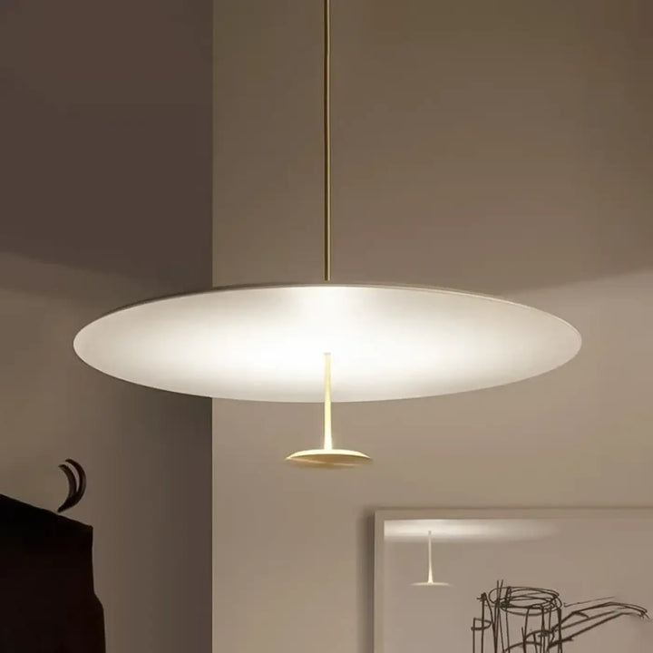 Suspension Luminaire Ovale Blanche Moderne En Aluminium