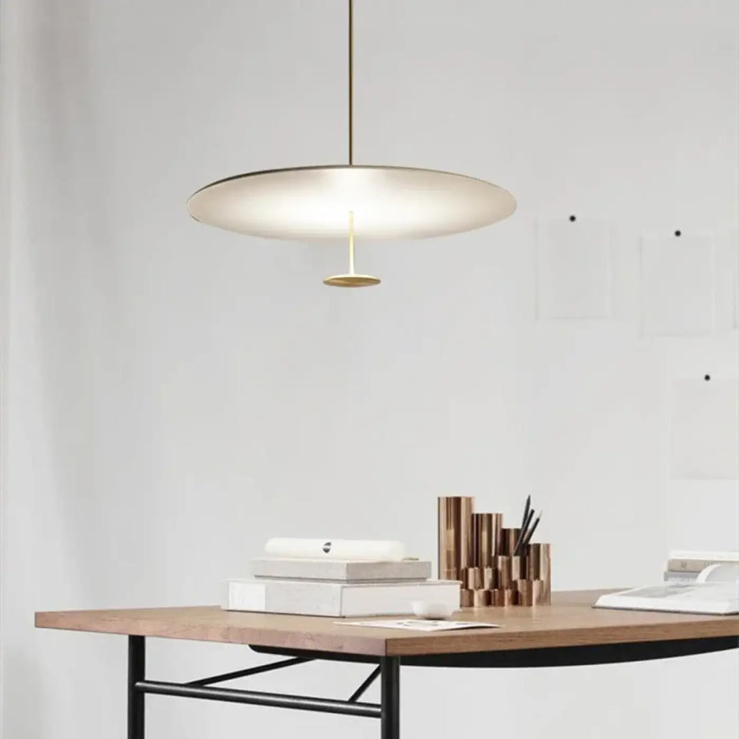 Suspension Luminaire Ovale Blanche Moderne En Aluminium