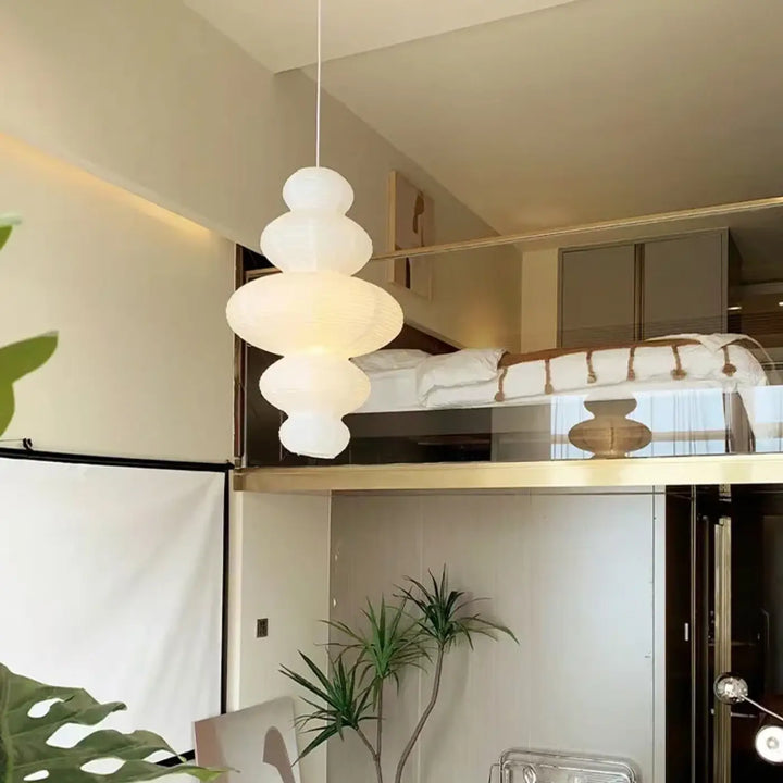 Suspension luminaire en papier design moderne blanc épuré