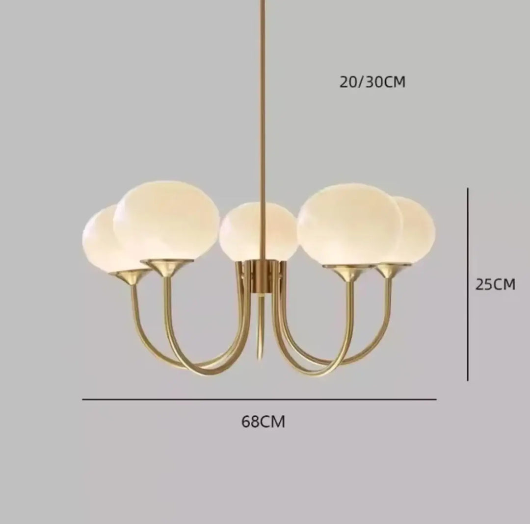 Suspension luminaire rétro en finition crème au style élégant