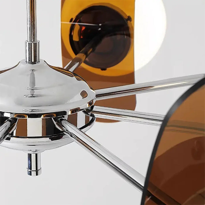 Suspension luminaire rétro à globes et courbé

