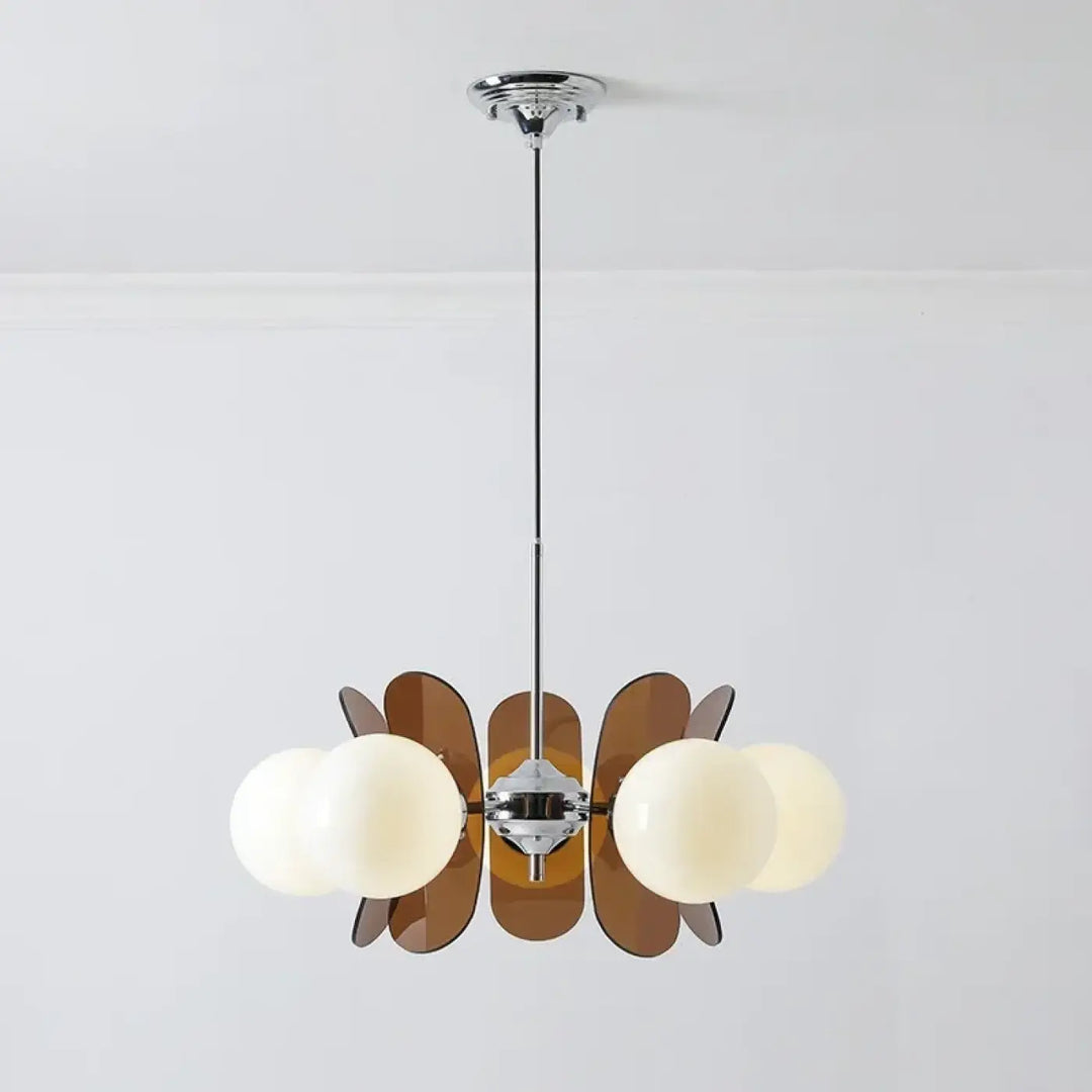 Suspension luminaire rétro à globes et courbé

