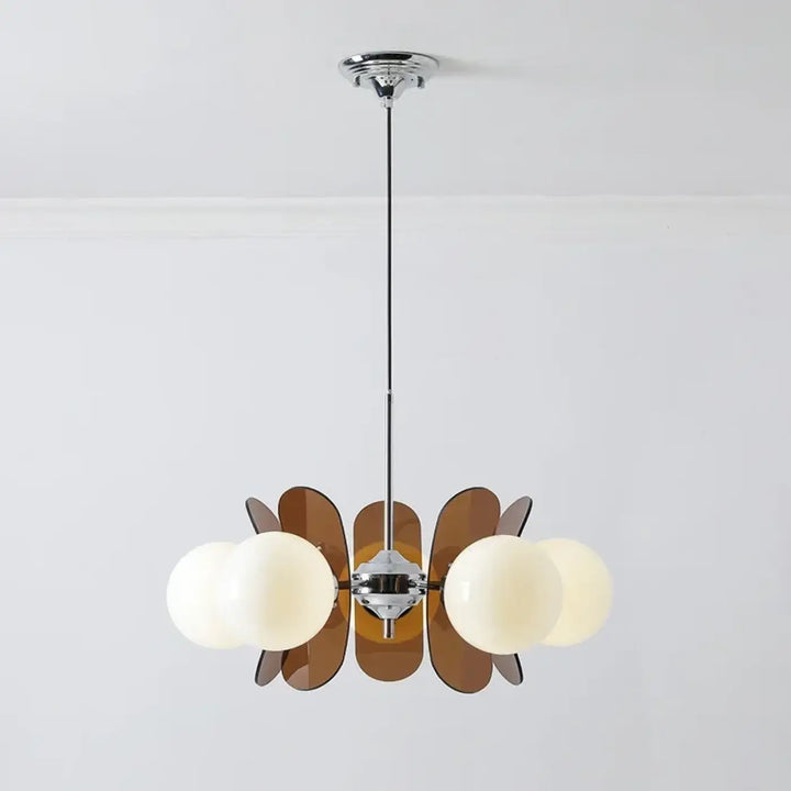 Suspension luminaire rétro à globes et courbé

