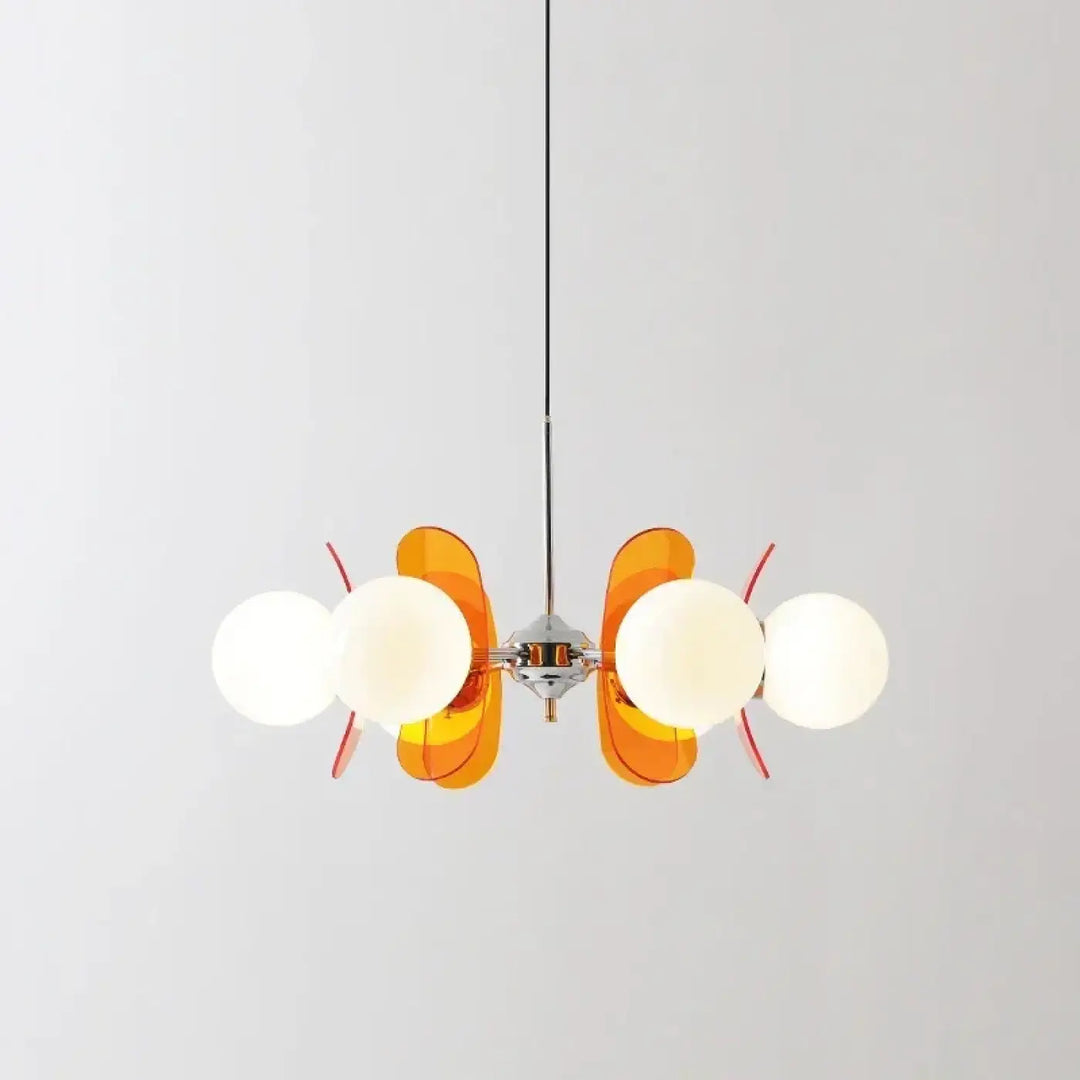 Suspension luminaire rétro à globes et courbé

