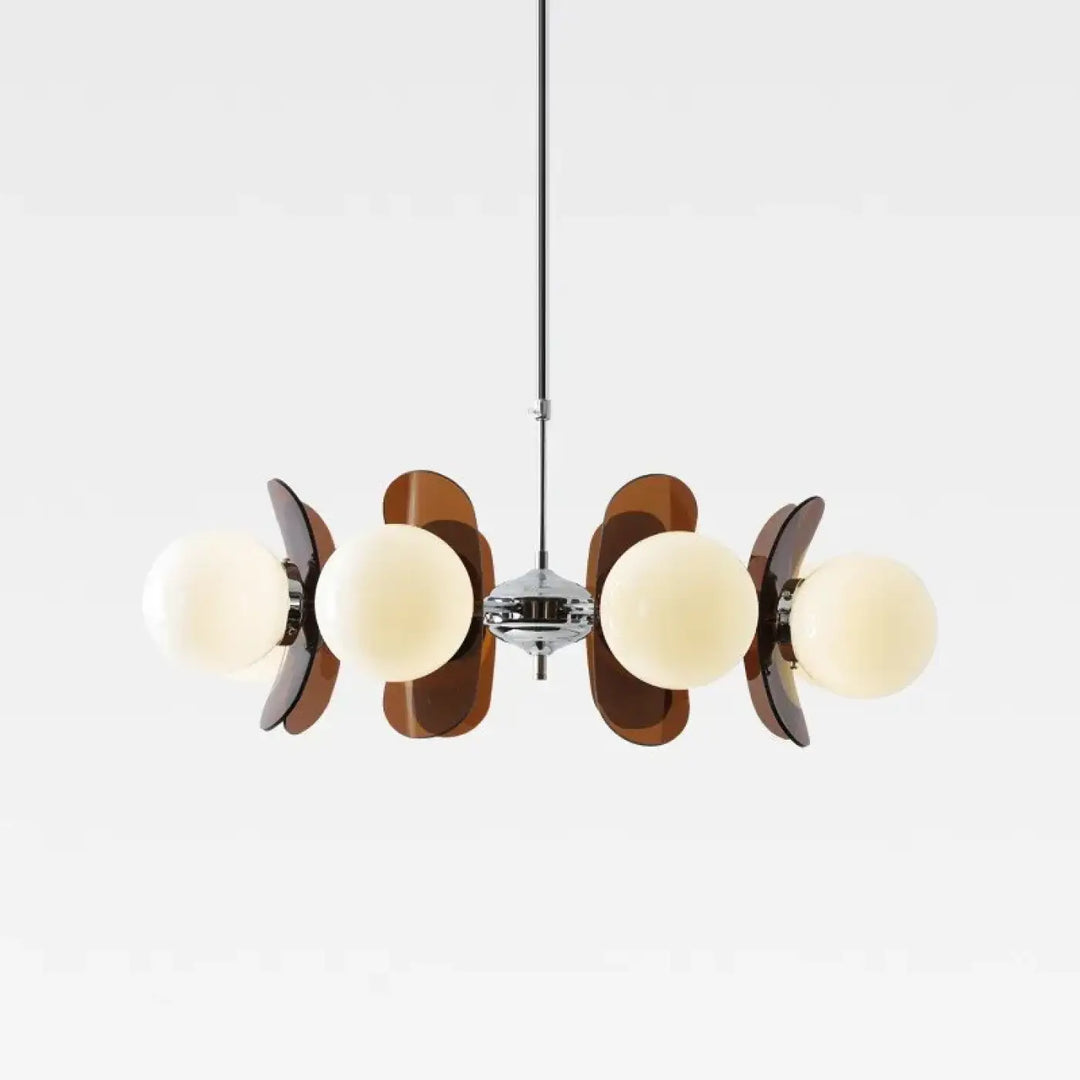 Suspension luminaire rétro à globes et courbé

