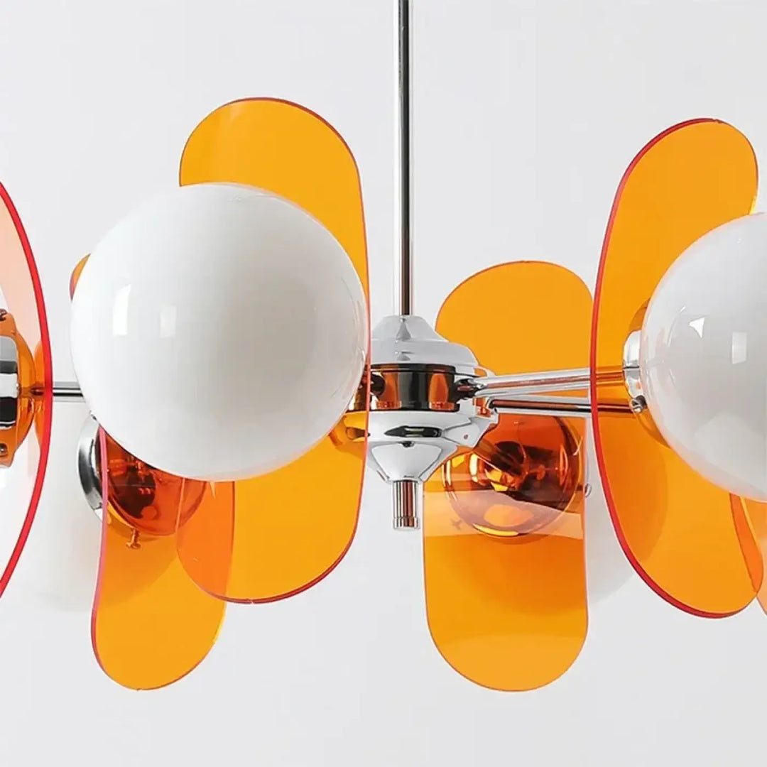 Suspension luminaire rétro à globes et courbé

