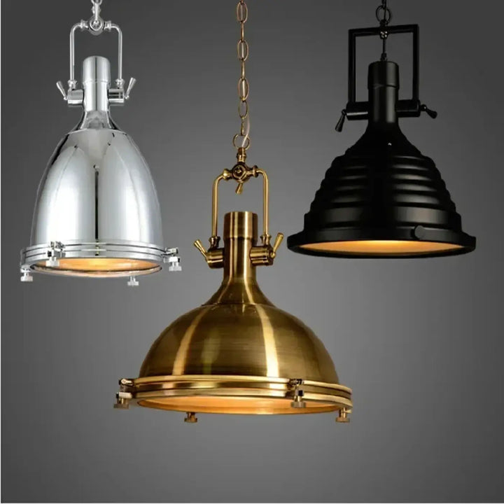 Suspension luminaire rétro style industriel en métal