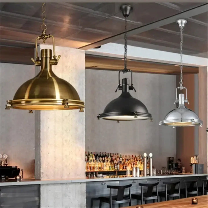 Suspension luminaire rétro style industriel en métal