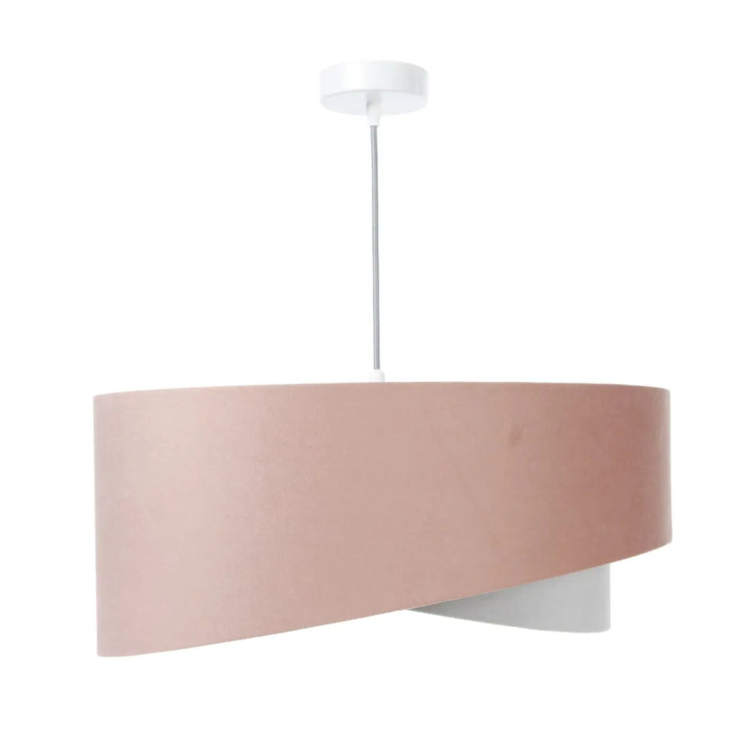 Suspension luminaire galaxy jasmin rose pâle en forme cylindrique élégante avec fixation plafond blanche minimaliste