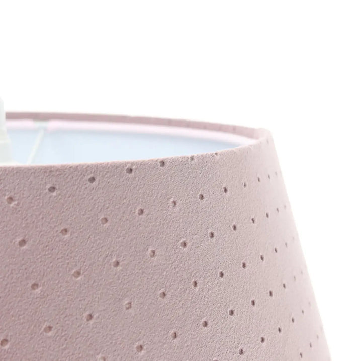 Suspension luminaire bell jasmin avec un abat-jour rose vieilli texturé à motif discret pour un éclairage doux