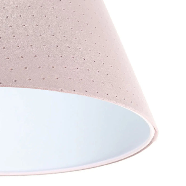 Suspension luminaire rose vieilli bell jasmin avec abat-jour perforé rose doux et intérieur blanc mat