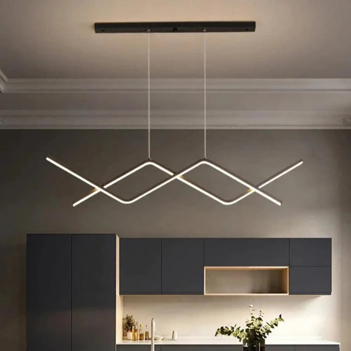 Suspension Luminaire Salon Barres Lumineuses Acrylique