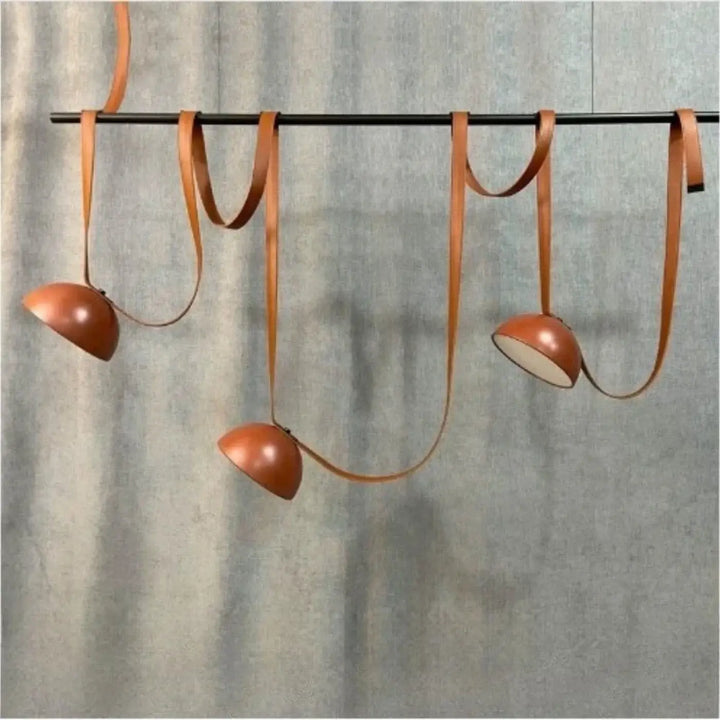 Suspension luminaire à sangles longues au style contemporain chic